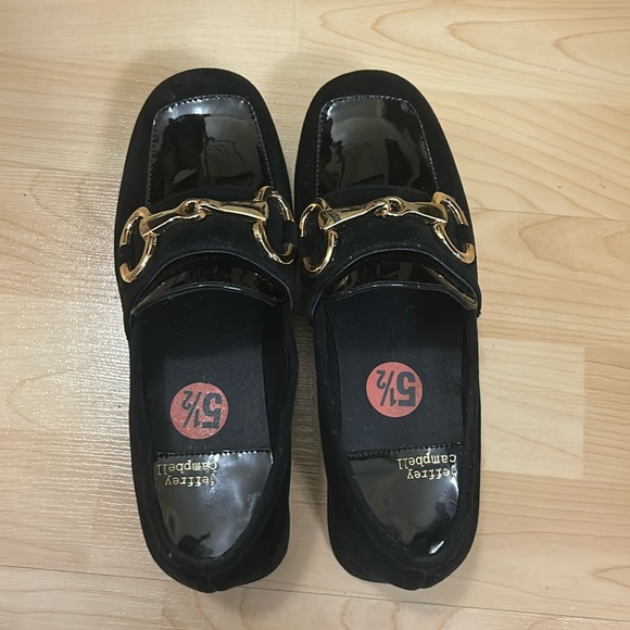 Jeffrey Campbell Black Loafers with Gold Accent - Picture 4 of 12